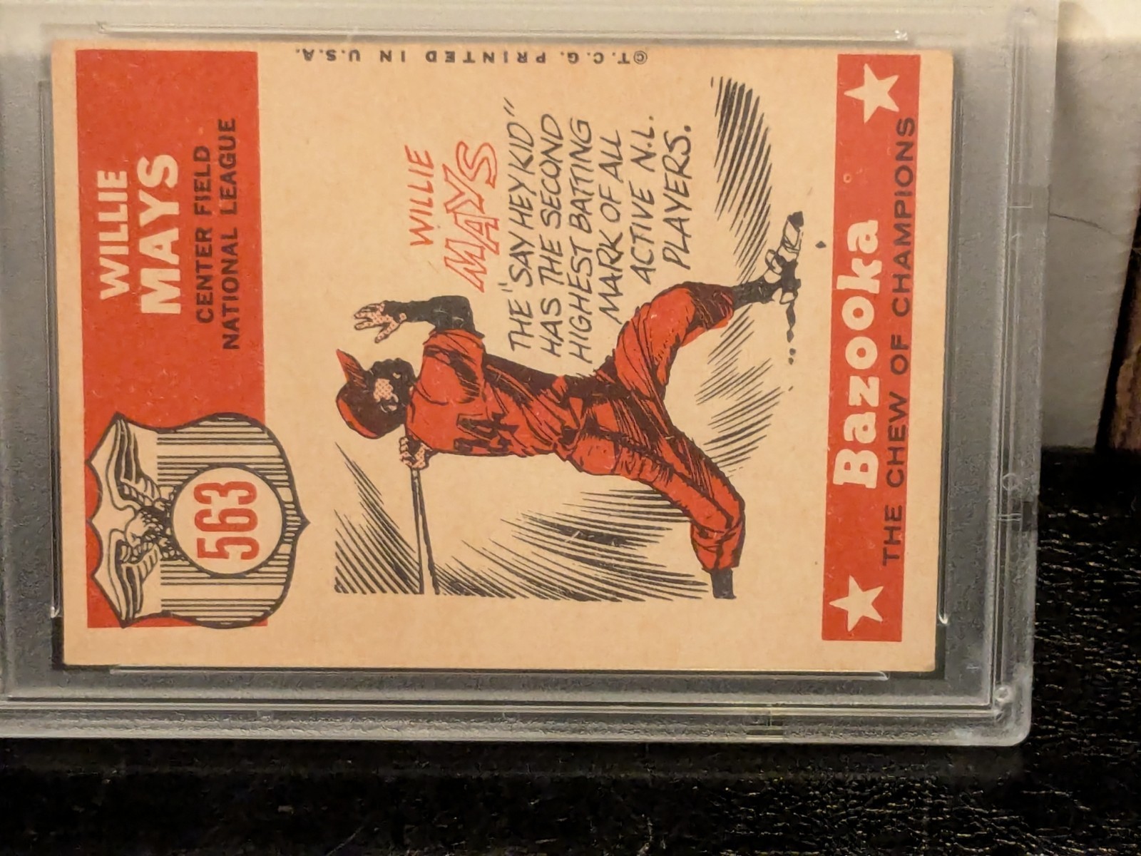 1959  Topps     # 563   All- Star Giants HOF     Willie Mays  PSA  5 view 6