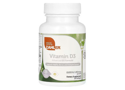Zahler, Vitamin D3, Advanced D3 Formula, 250 mcg (10.000 IU), 120 Weichkapseln