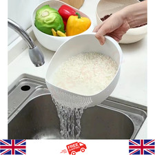 Kitchen Rice Washer Drain Basket Fruit Veg Colander Bowl with Handle