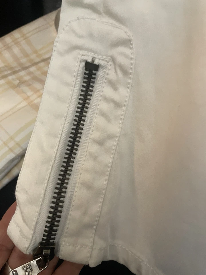 Pantalones de algodón BURBERRY blancos de tiro bajo talla 2 Foto 3 de 4