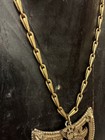 Vintage Lion Sheild Medal Medieval Castlecore Chunky Chain Medallion Brass — photo 5