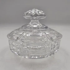 Waterford Crystal Glass Octagonal Box Candy Trinket Dish with Lid 4 in SEE DESCR