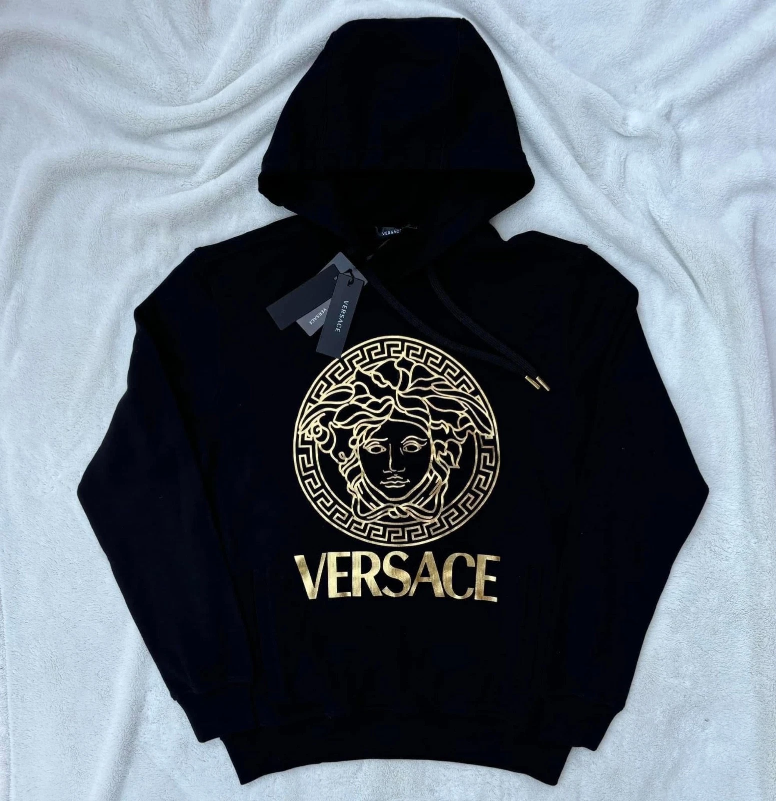 Versace — Versace Black/Gold Classic Medusa Logo Hoodie - MSRP: $950 USD - New - Authentic