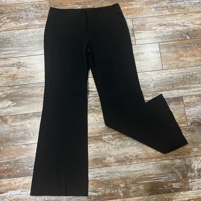 Express Y2K Black Wide Leg Dress Pants Front Seam Back Buckle Womens 7/8 Office