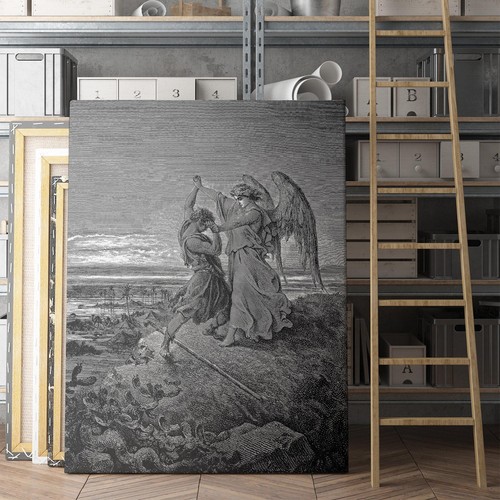 Jacob Wrestles With The Angel Christian Jesus Bible Canvas Wall Art Print - Picture 3 of 7