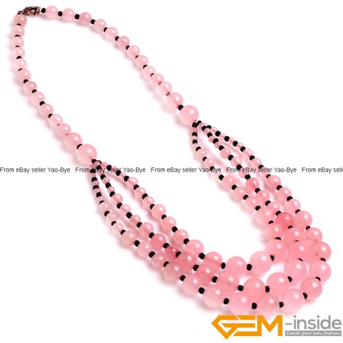 8-12mm Gemstone Round Beaded Fashion Long Necklace For Women 19 Inch Handmade AU - Foto 21 di 82