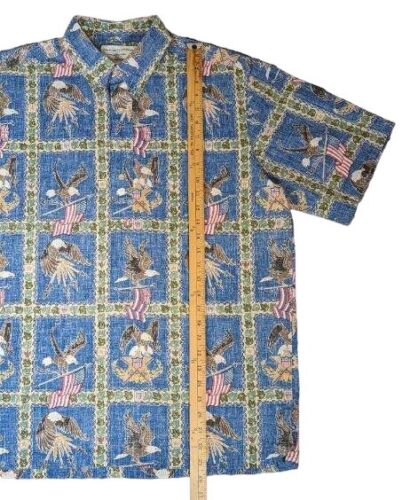 Reyn Spooner Shirt Mens LG Dietrich Varez Patriot Eagle Reverse Print Hawaiian - Picture 12 of 13