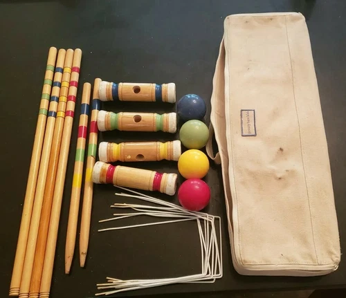 Pottery Barn Kids Croquet Set Preowned Complete 