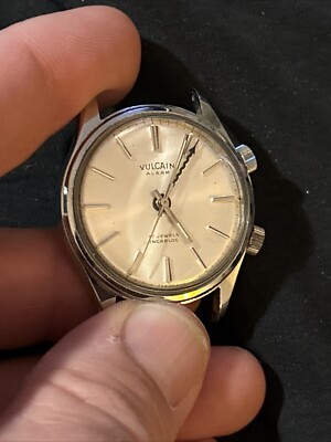 Vintage Vulcain Cricket Alarm Watch Manual Wind 34mm 17j 1950-60's