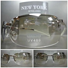 Mens Women CONTEMPORARY MODERN Style FASHION SUN GLASSES Clear Lens Chrome Frame