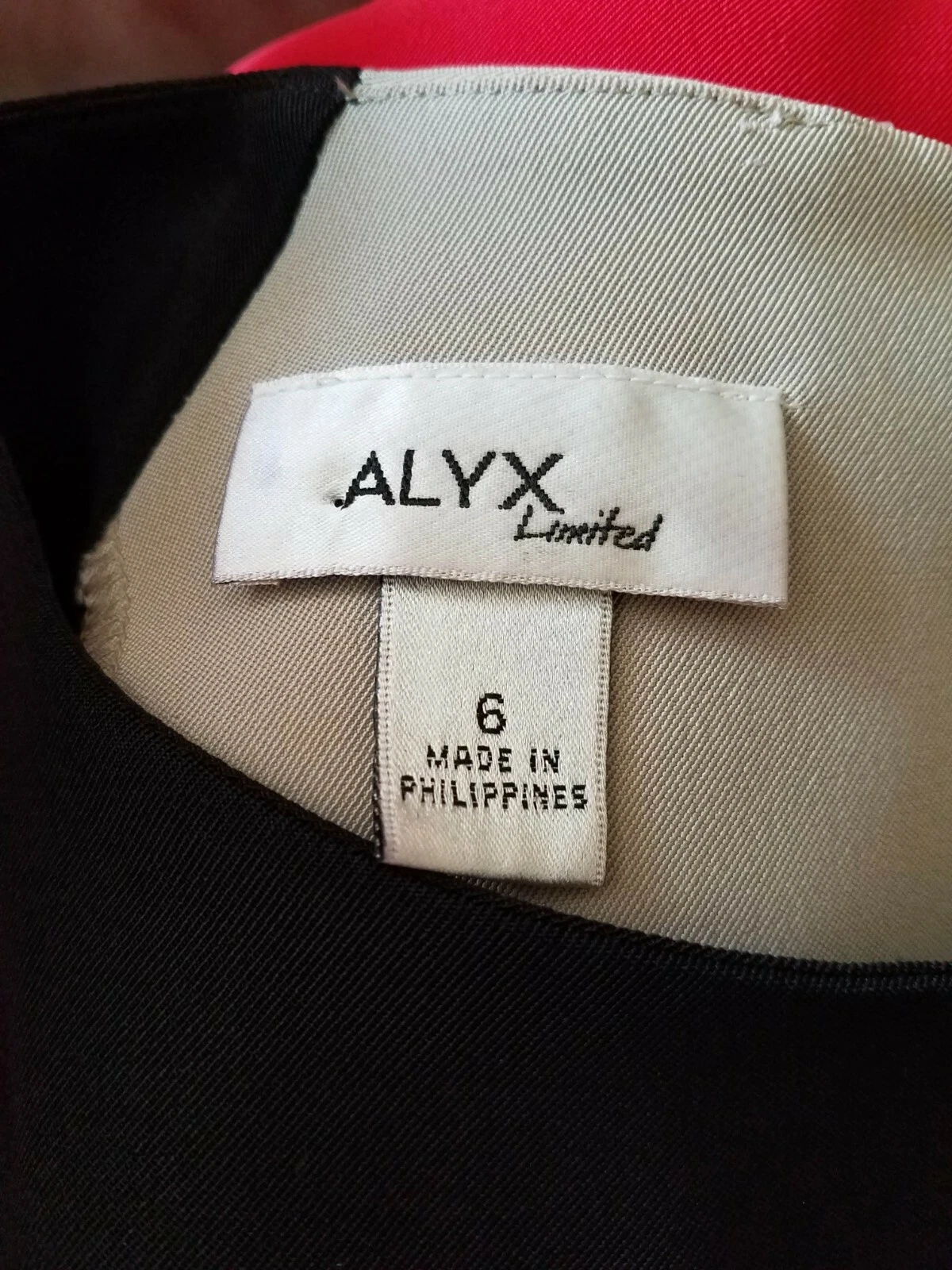 ABITO TUBINO ALYX LIMITED DONNA TG 6 NERO ROSSO COLORBLOCK CARRIERA NUOVO CON ETICHETTE