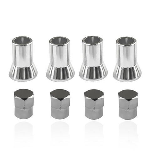 Universal Car Accessories Chrome Car Tire Wheel Rim Valve Stem Cap Cover +Sleeve - Picture 2 of 9