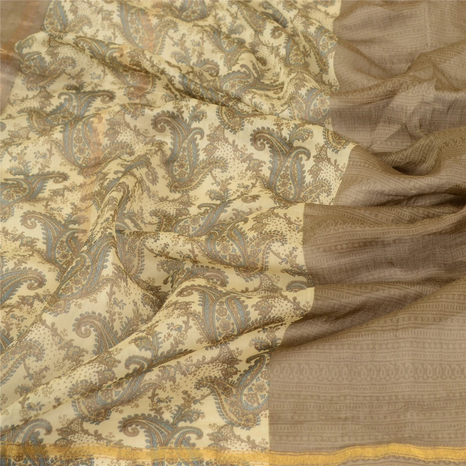 Bufandas florales estampadas con hiyab de seda mezcla estola larga Dupatta de colección sánskriti Foto 3 de 4