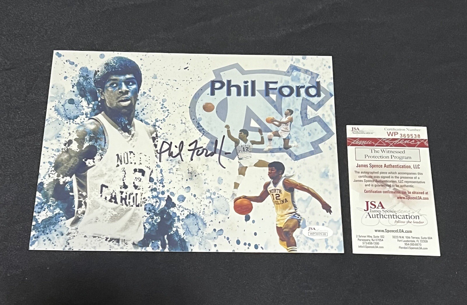 Phil Ford Autographed Signed North Carolina Tar Heels 8x10 Photo JSA 2 