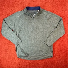 PETER MILLAR Mens LARGE Maven Quarter Zip Performance Green Pullover Oak Leaf