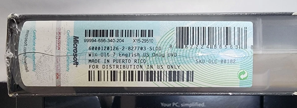 Microsoft Windows 7 Ultimate 32/64 Bit DVD -Full Retail Version -New sealed Box - Image 2 of 4