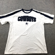 Dallas Cowboys Shirt Mens XL White Graphic Spell Out NFL Football Short Sleeve