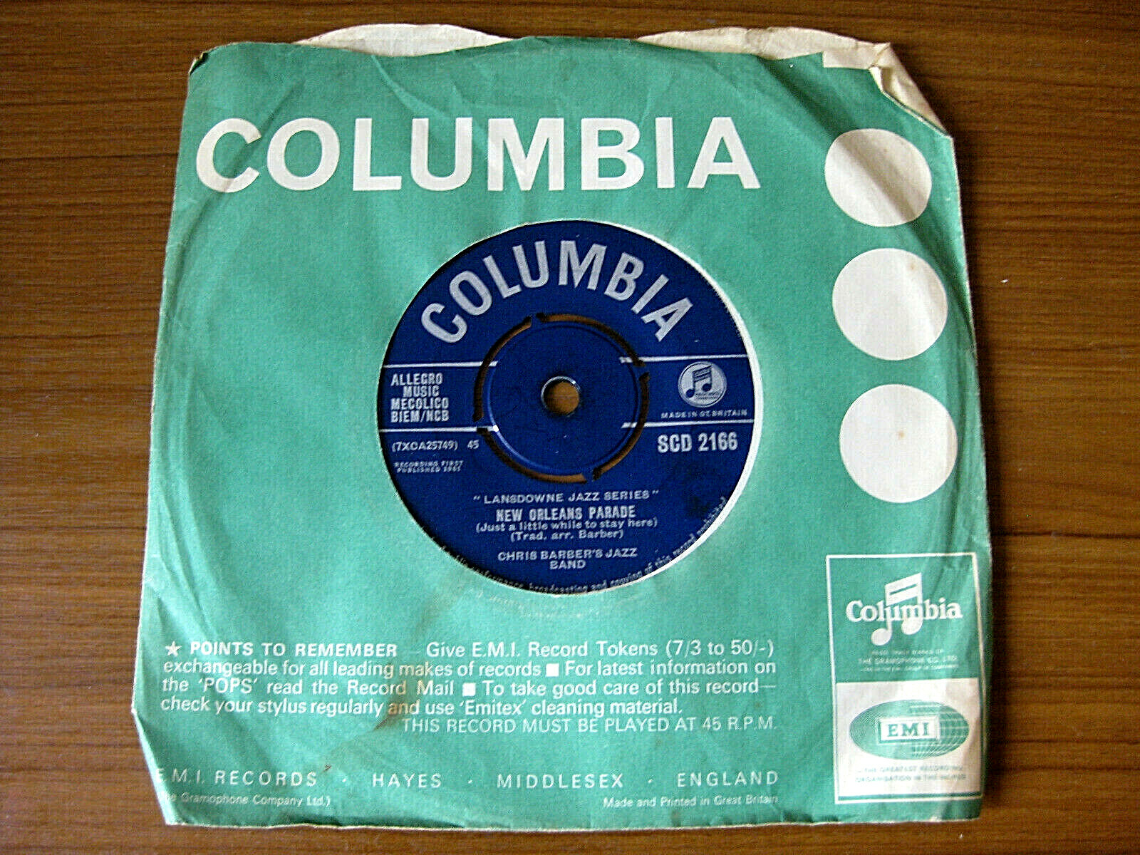 Chris Barbers Jazz Band Revival 7" Vinyl 1st Pressing Graded