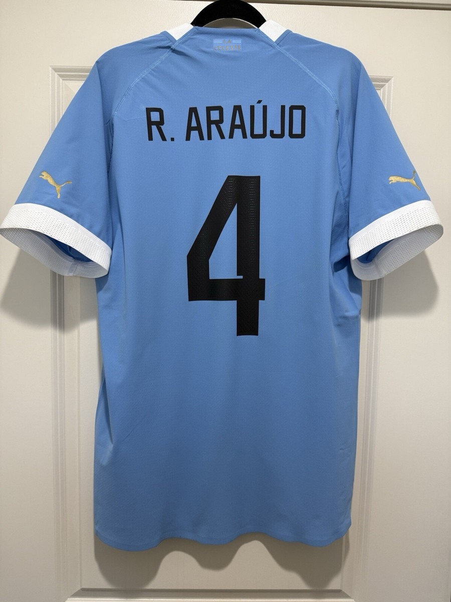 Ronald Araujo #4 Men's 2XL PUMA Ultraweave Uruguay Home Jersey