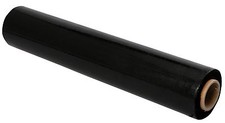 1 ROLL 80 GAUGE 18" X 1500' BLACK PALLET HAND PLASTIC STRETCH FILM QUALITY WRAP