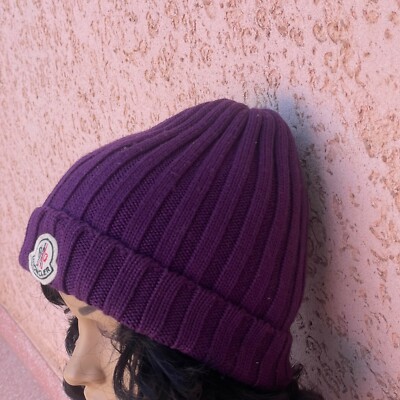 【関税&送料込】Moncler Hat Moncler Ribbed Knit Blend beanie women winter hats virgin