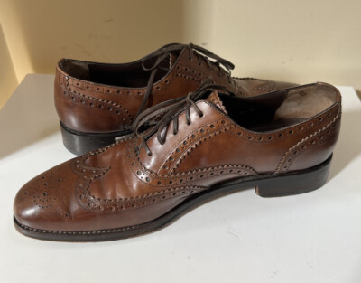 Salvatore Ferragamo Tramezza Brown Leather Wingtip Oxford 