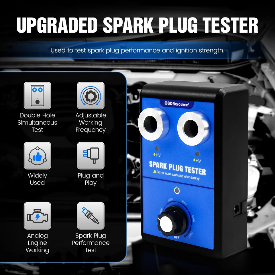 Probador de Bujías Herramienta de Diagnóstico de Doble Agujero 12V Gasolina Analizador de Encendido de Coche Foto 4 de 4