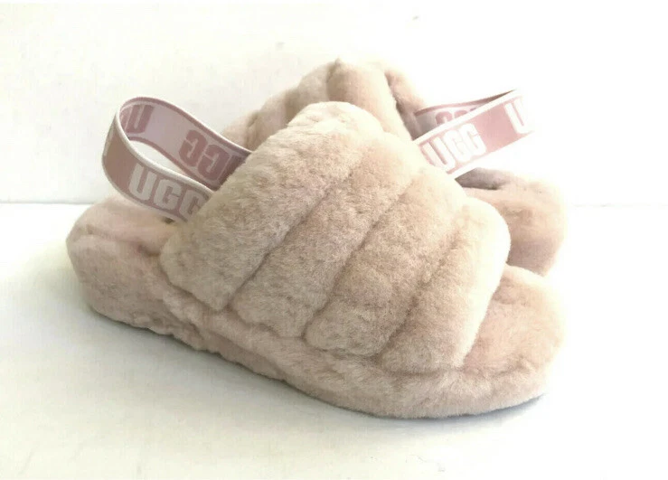 SANDALO UGG FLUFF YEAH SLIDE QUARZO MOCASSINO SLIP ON US 9 UK 7
