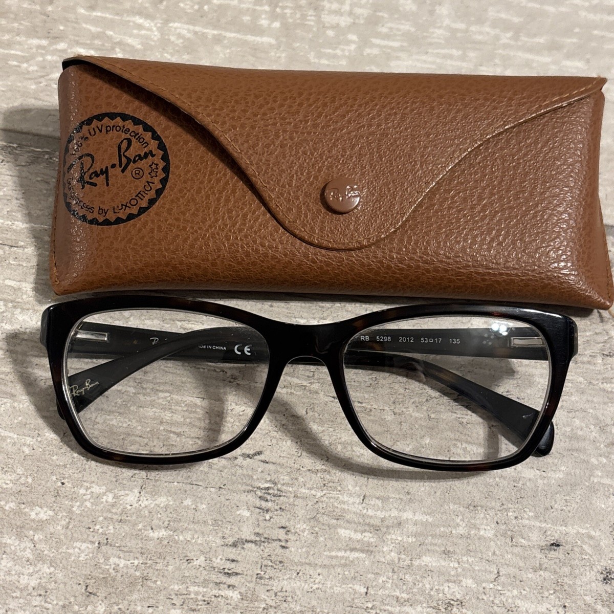 RAY BAN RB 5298 Tortoise 53-17–135 Eyeglass Frame w/Case Prescription Havana RAY-BAN RB5298 2012 Eyeglasses Frame 53-17-135 Brown Havana  main image 3
