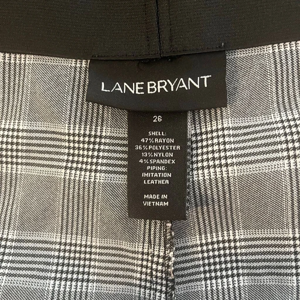 Lane Bryant плюс размер 26 серый клетку карандаш юбка кожаный трубки короткие женские - Изображение 2 из 3