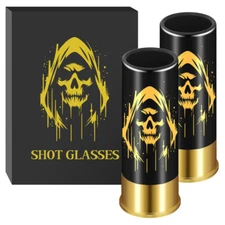 Skull Pattern Plastic Shot Glasses 12GA Small Bullet Shot Cups for Whiskey Gift