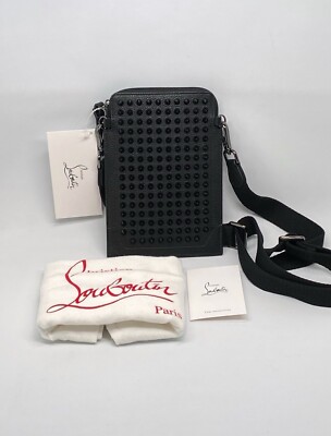 Christian Louboutin Loubilab Spiked Leather Crossbody Bag | eBay