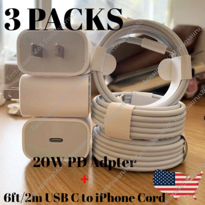 Fast Charger 20W PD Cable USB Type C Power Adapter For iPhone 14/13/12/11Pro Lot