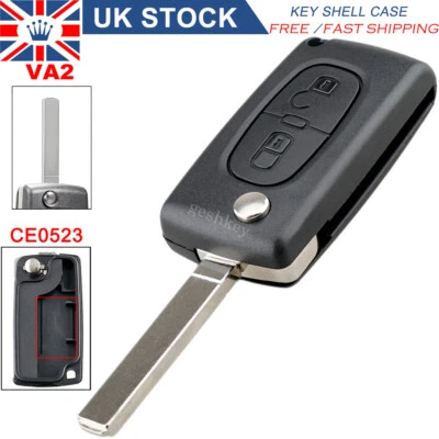 Flip Car Key Fob Case CE0523 VA2 2 Button For Citroen C2 C3 Picasso C4 Dispatch