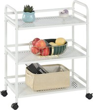 GYCZYCX 3-Tier Mesh Metal Rolling Cart,