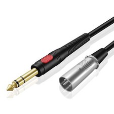 Male XLR to 1/4 Inch TRS Cable 3 FT - Balanced 6.35mm Quarter Inch to XLR