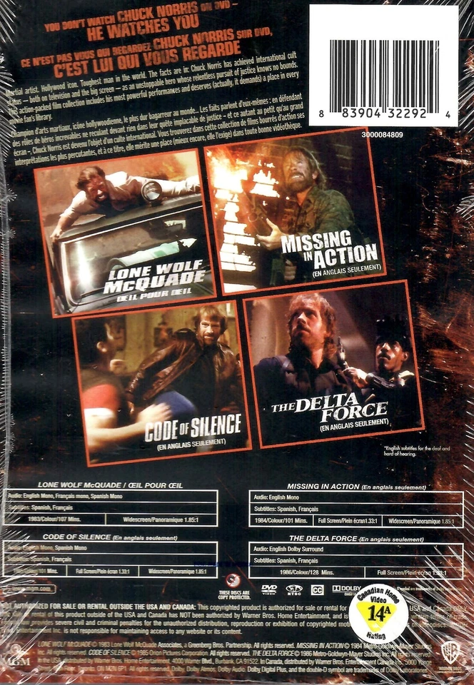Chuck Norris Lone Wolf McQuade + Missing in Action + Code of Silence + Delta Fo - Image 2 of 2