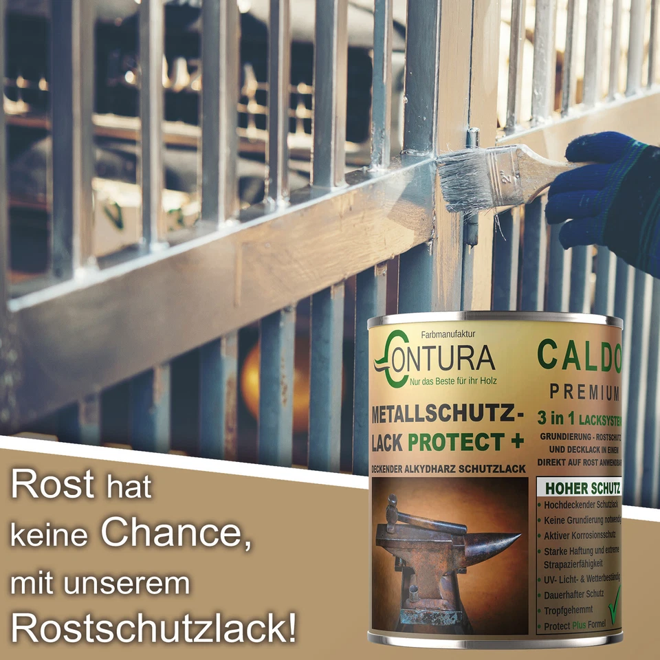 Rostschutzfarbe Metallschutzlack RAL Metall Lack Farbe 3 in 1 Grundierung Rost - Bild 3 von 4