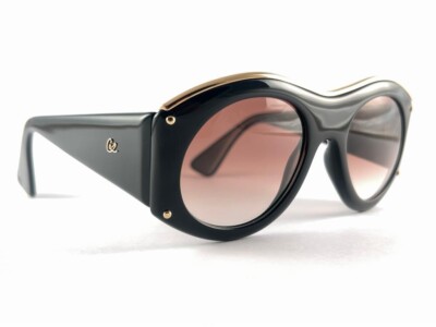 CHRISTIAN LACROIX 7316 VINTAGE BLACK AND GOLD BAROQUE SUNGLASSES