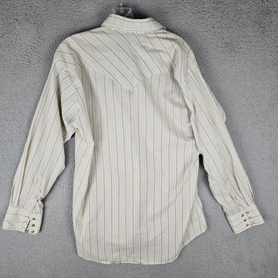 Ruddock Western Masculino 16.5 Listrado Ajuste Clássico Manga Longa Pérola Botão de Pressão - Imagem 2 de 4