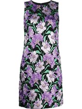 NWT.$4.5k Carolina Herrera Metallic Floral Brocade Shift Dress XS 