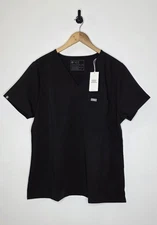 Figs Catarina One Pocket Slim Scrub Top Women's Size 2XL Black NWT 