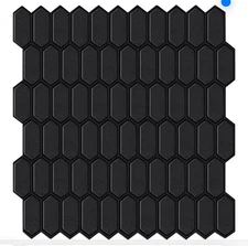 Matte Black Peel and Stick Wall Tiles for Kitchen, Thicker Design Stick on Ba...