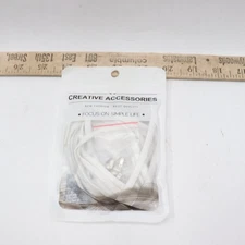 (Pair) Creative Accessories Elastic No Tie Shoe Laces with Clips White One Size 