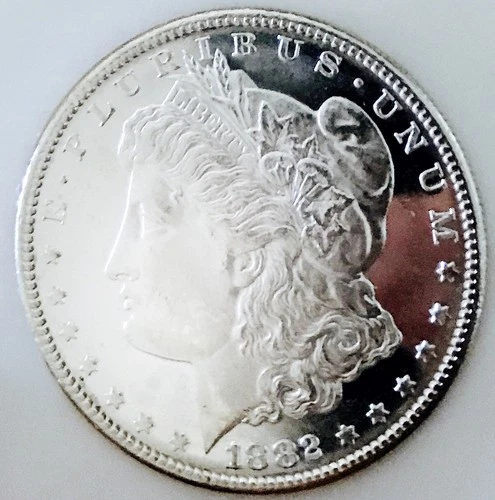 1882 S MORGAN DOLLAR! CREAM PUFF CAMEO DMPL/PL HUGE MIRRORS! MS++++++ NR #64377