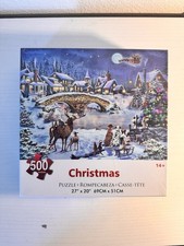 500 Piece Christmas Jigsaw Puzzle Winter Village Scene 27x20 New Sealed