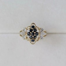 Art Deco Style Round Lab Created Diamond 14K Yellow Gold FN Engagement Ring