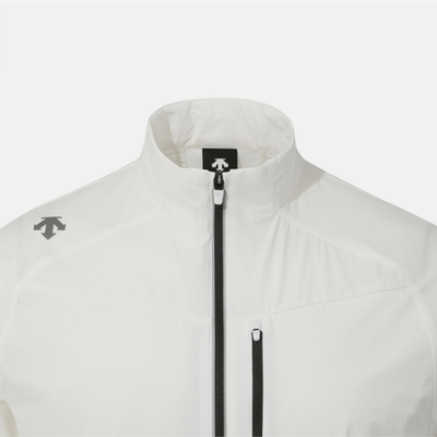 NEW DESCENTE SWISS Running Stretch Woven Zip-Up Jacket WHITE ASIAN