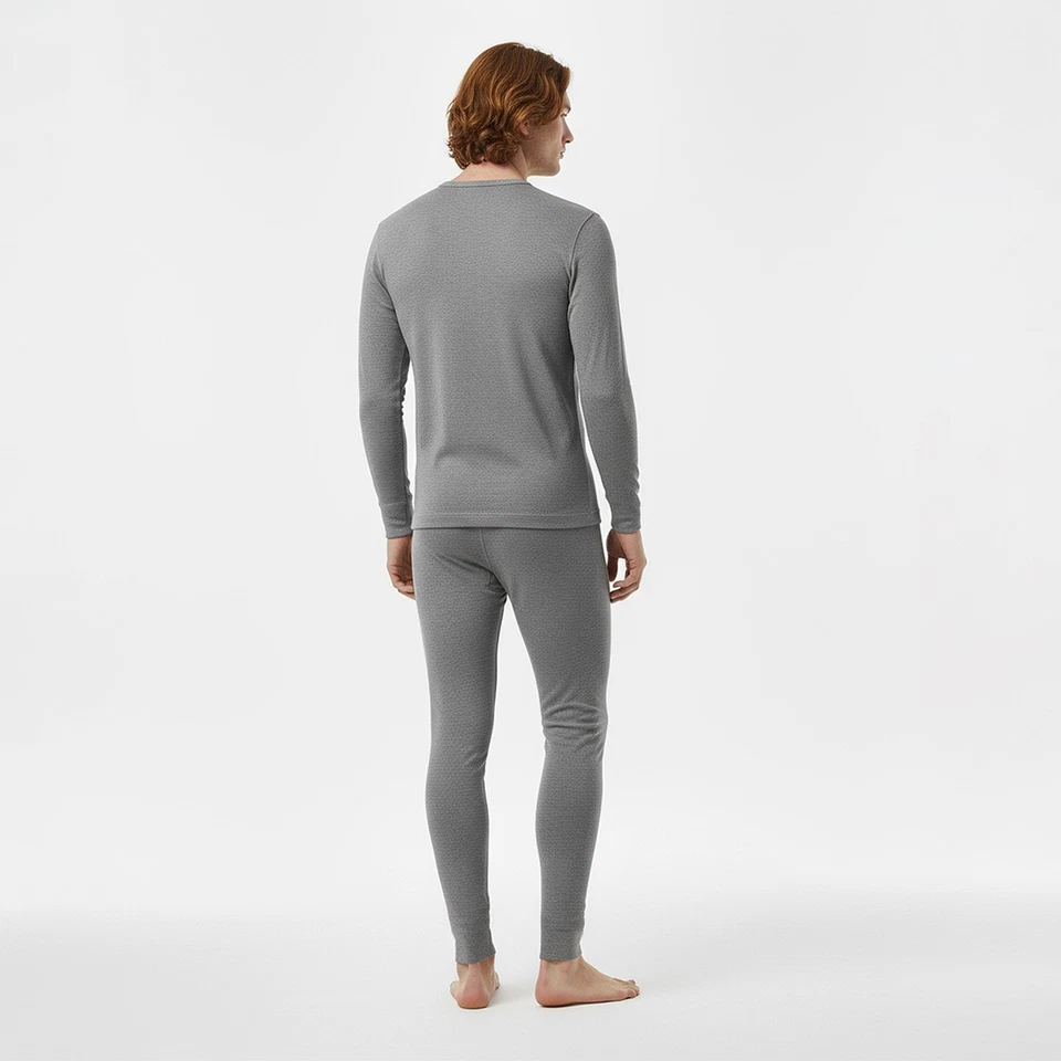 Herren Thermounterwäsche Merino Wolle Warm Atmungsaktiv Funktionswäsche grau - Bild 3 von 4