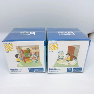 Sankei Doraemon Miniature Papercraft 2 Pack Set Paper Craft Figures Toy New